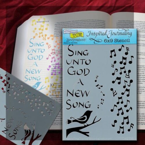 842254021567 Sing Unto Notes Bible Journaling Stencil