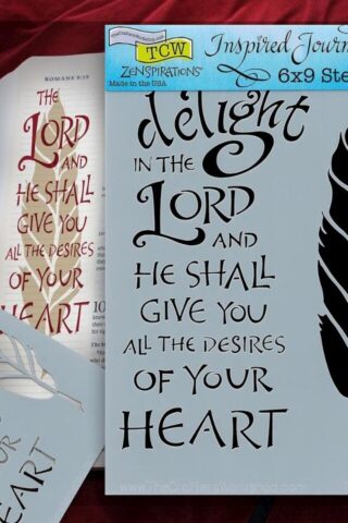 842254021574 Take Delight Feather Bible Journaling Stencil