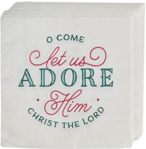 1220000329010 Decorative 12 Piece Square Christmas Paper Napkin Set for Home & Kitchen: Come L