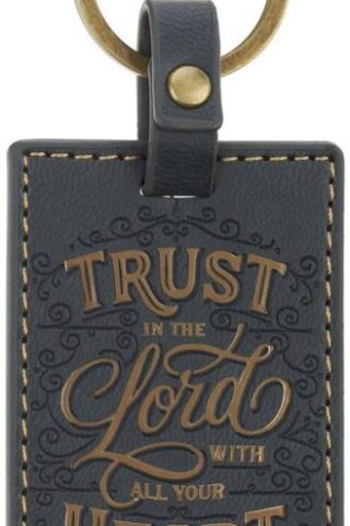 1220000720657 Quality Vegan Leather Split Metal Inspirational Scripture Keychain for Men & Wom