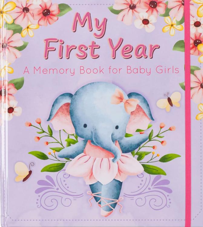 9781959982012 With Love My First Year A Memory Book for Baby Girls Purple Keepsake Photo Book