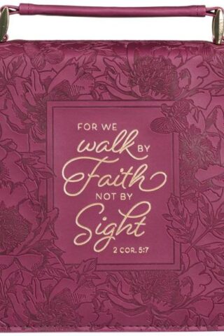 1220000320185 Protective Maroon Floral Faux Leather Bible Cover Carry Case with Handle for Wom