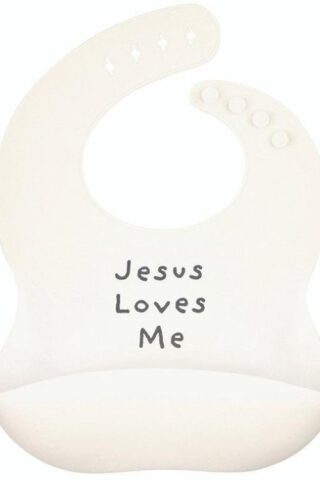 195002560420 Jesus Loves Me Silicone Bib