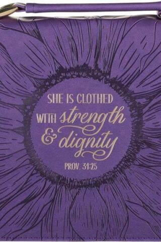 1220000136342 Women's Fashion Bible Cover Strength and Dignity Proverbs 31:25