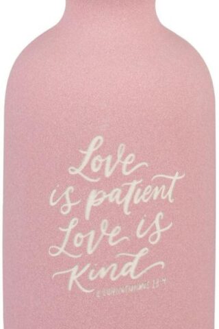 1220000720602 Small Ceramic Scripture Table Vase for Flowers & Plants: Love is Patient & Kind