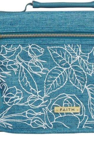 1220000134645 Faith Badge Floral Women's Tri-Fold Organizer Bible Cover Zipper Closure