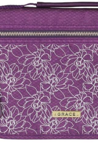 1220000134676 Bible Cover Organizer Purple Floral Grace