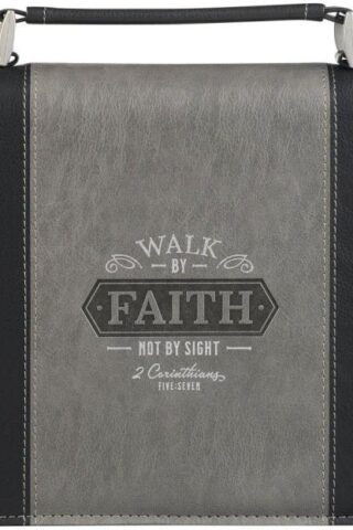 1220000321458 Classic Two Color Bible & Book Cover for Men & Women: Walk by Faith - 2 Corinthi