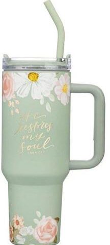 1220000720411 He Restores My Soul Stainless Steel Travel Tumbler Psalm 23:3