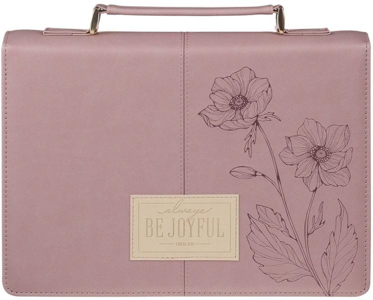 1220000722552 Premium Fashion Vegan Leather Bible Cover for Women: Be Joyful Inspirational Bib