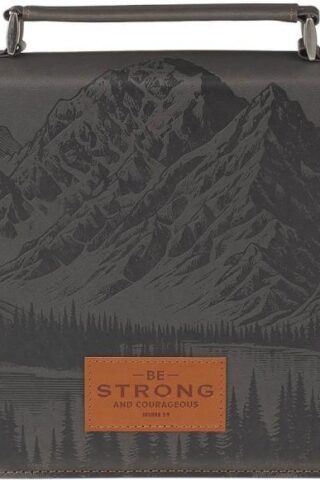 1220000722644 Premium Classic Vegan Leather Bible Cover for Men & Women: Strong and Courageous