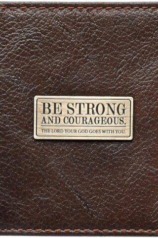 6006937124578 Genuine Leather Classic Bifold Wallet for Men Strong and Courageous with Brass I